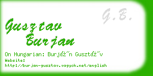 gusztav burjan business card